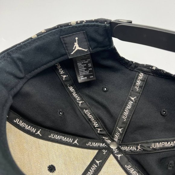 Air Jordan Hat Men Black Speckled‎ Print Jumpman Snap Back Cap